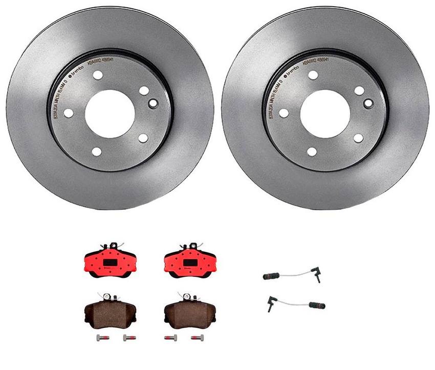 Mercedes Brakes Kit - Brembo Pads and Rotors Front (284mm) (Ceramic) 202421091264 - Brembo 3818257KIT